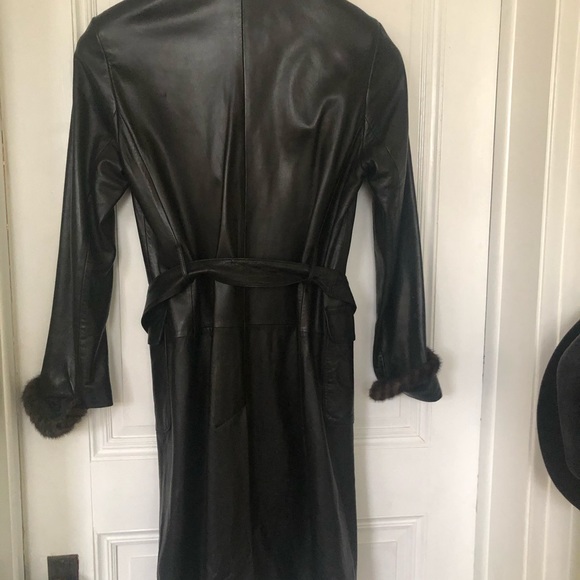 Leather Jacket, St. John, Marie Gray black 3/4 Lenght - Picture 4 of 5